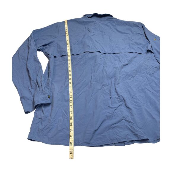 Gander Mountain Guide Series Fishing Shirt Men's 3XLT Blue Nylon Button-Down - Picture 5 of 8